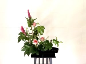 生け花の定番の形に活ける