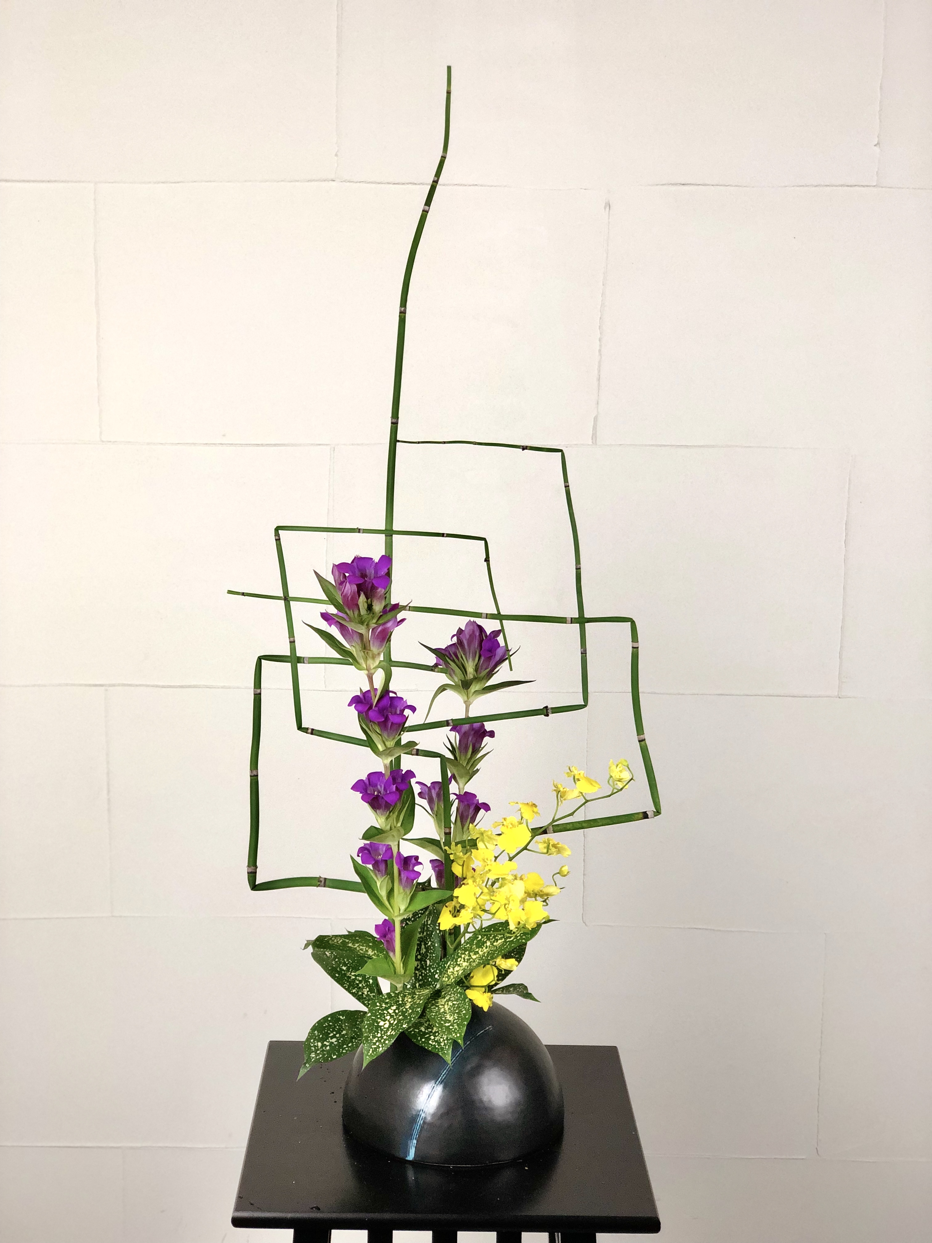 創作意欲の湧く花材　トクサを使った生け花