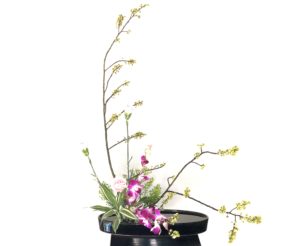 今週のお花の定期便は、正統派の生け花。
