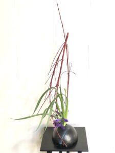 クリスマスっぽい生け花　サンゴミズキを使って