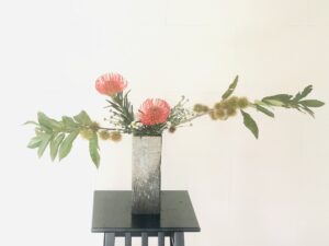 実ものを活ける　秋の生け花