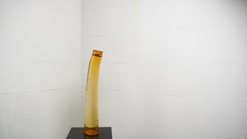 黄色のガラス花器