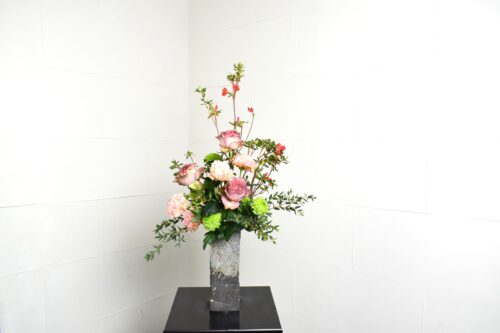 バラの生け花完成